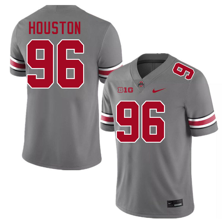 Men #96 Eddrick Houston Ohio State Buckeyes College Football Jerseys Stitched-Grey